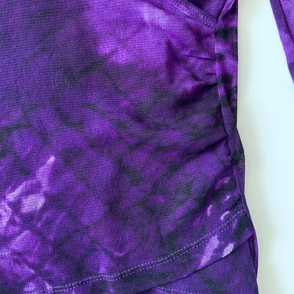 Vintage Olsen Y2K Purple Mesh Wrap Top Whimsigoth Witchy Fairy Sultry Boho Cyber - Picture 8 of 16